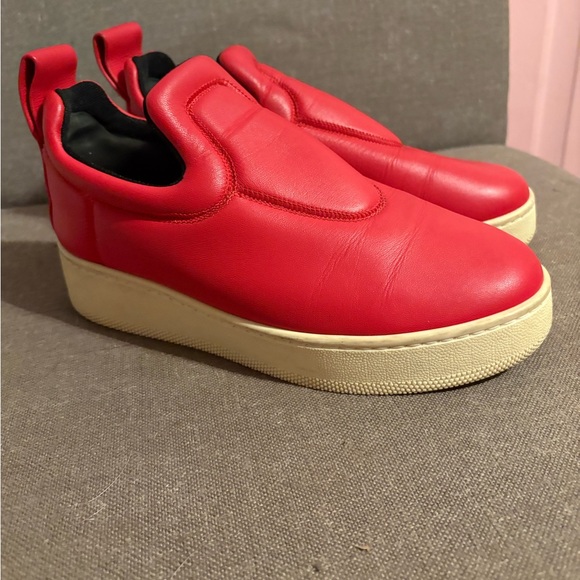 Celine Red Slip-On Sneakers Size 37 - Picture 1 of 11